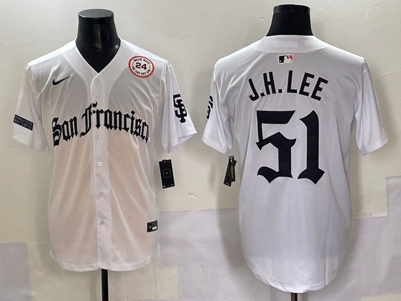 Men 2025 San Francisco Giants 51 J.H.Lee White Five generations Joint Name Nike MLB Jersey style 13
